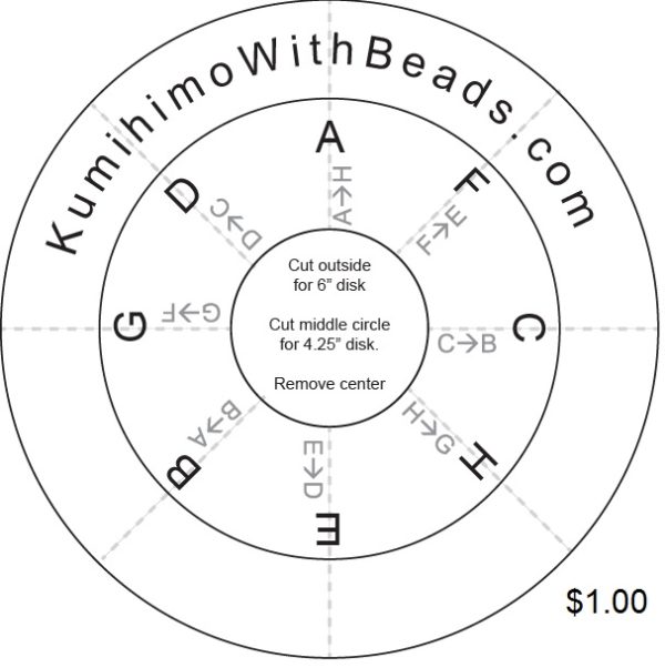 7Cord Kumihimo Disk Template Kumihimo With Beads